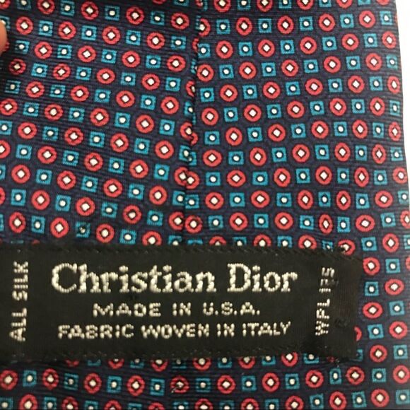 Christian Dior silk navy tie. - Picture 3 of 4
